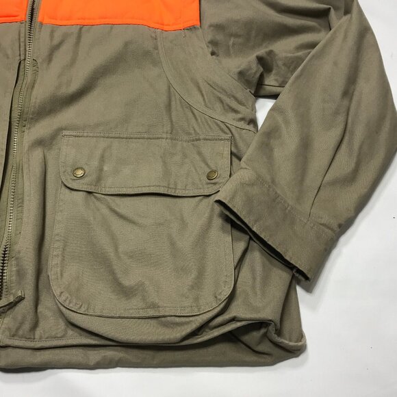 Cabela's Shooting Hunting Jacket Hi-Viz Padded Shoulders Zip-Off Sleeves Mens L - Picture 3 of 10